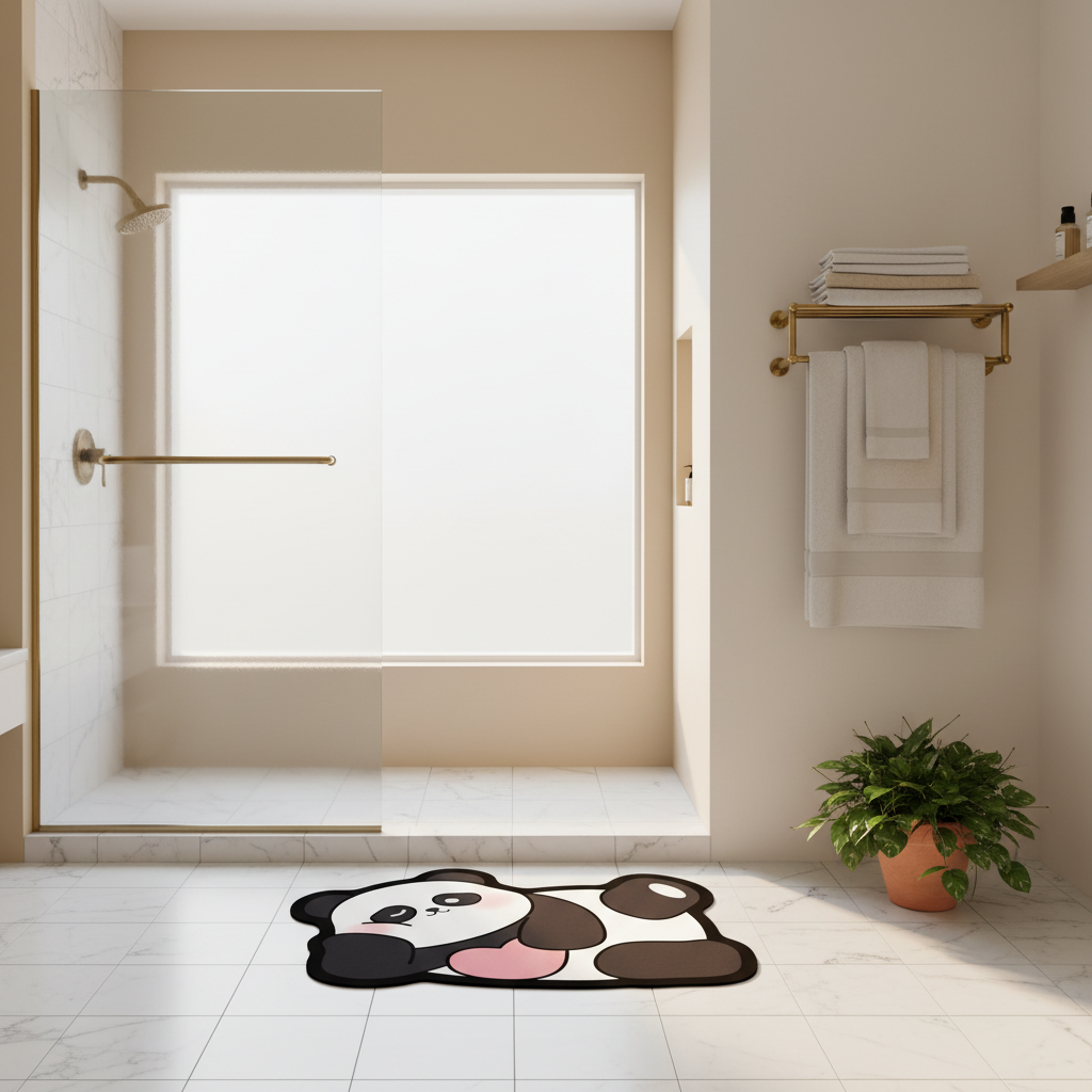 Salle de bain lifestyle tapis panda relax