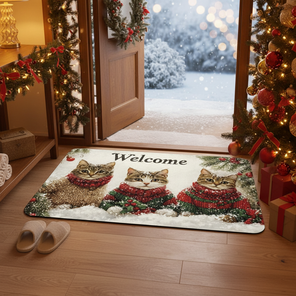 Tapis 3 Chatons - Entrée intérieure