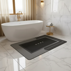 Tapis anthracite baignoire îlot