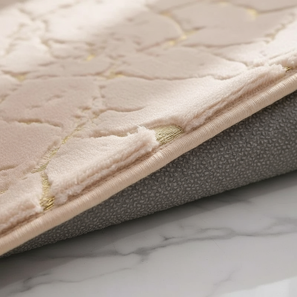 Tapis antidérapant saumon salle de bain - Soyeux et élégant