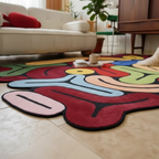 Tapis artistique couleur mate irrégulier pour un intérieur unique