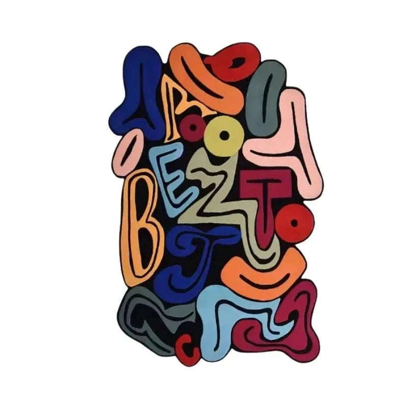 Ma boutique Rose / 80x120cm Tapis artistique irrégulier Art Alphabet