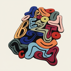 Tapis artistique irrégulier Art Alphabet - Tapis artistique alphabet unique et créatif Rose / 80x120cm