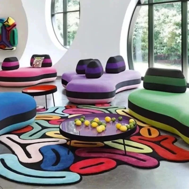 Ma boutique Tapis artistique irrégulier Couleur vive