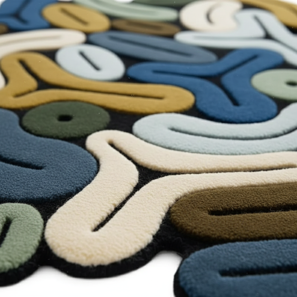 Tapis artistique pastel irrégulier aux couleurs douces