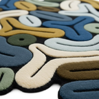 Tapis artistique pastel irrégulier aux couleurs douces