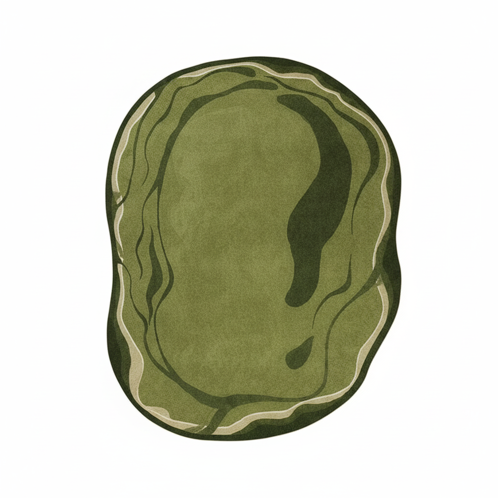 Tapis artistique vert seul