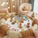 Tapis Bébé Chat Arc-En-Ciel Rond pour Chambre d'Enfant
