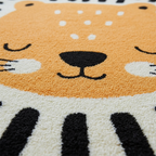 Tapis bébé lion rond pour chambre d'enfant - Design adorable et confortable