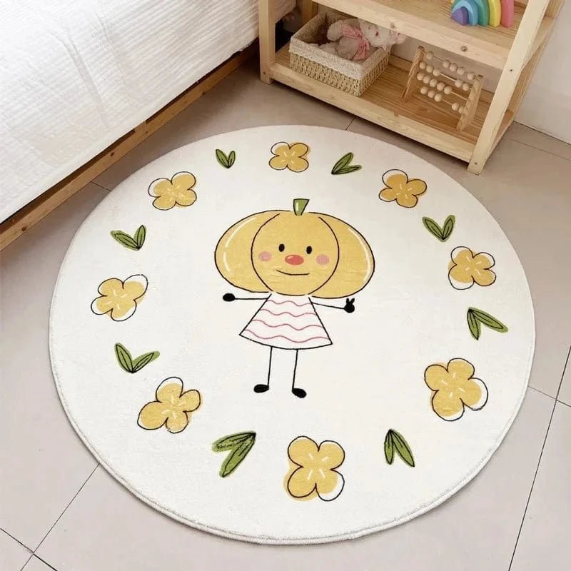 Tapis bébé rond chambre enfant - Petite joyeuse pour un confort stylé