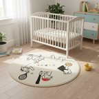Tapis bébé rond dessin animé pour chambre d'enfant