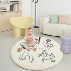 Tapis bébé rond dessin animé pour chambre d'enfant