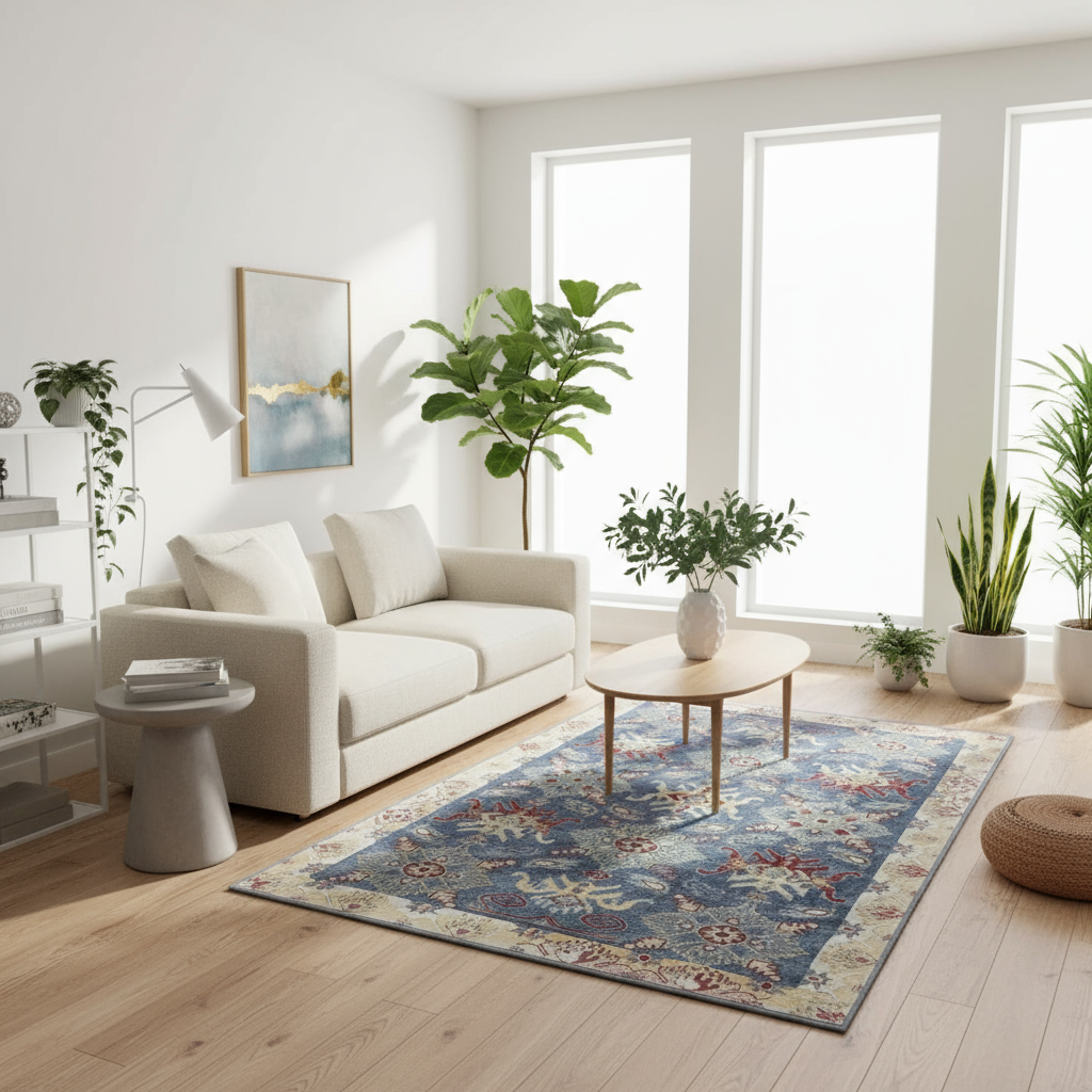 Tapis Berbère Bleu - Élégance Artisanale pour Sublimer Votre Intérieur