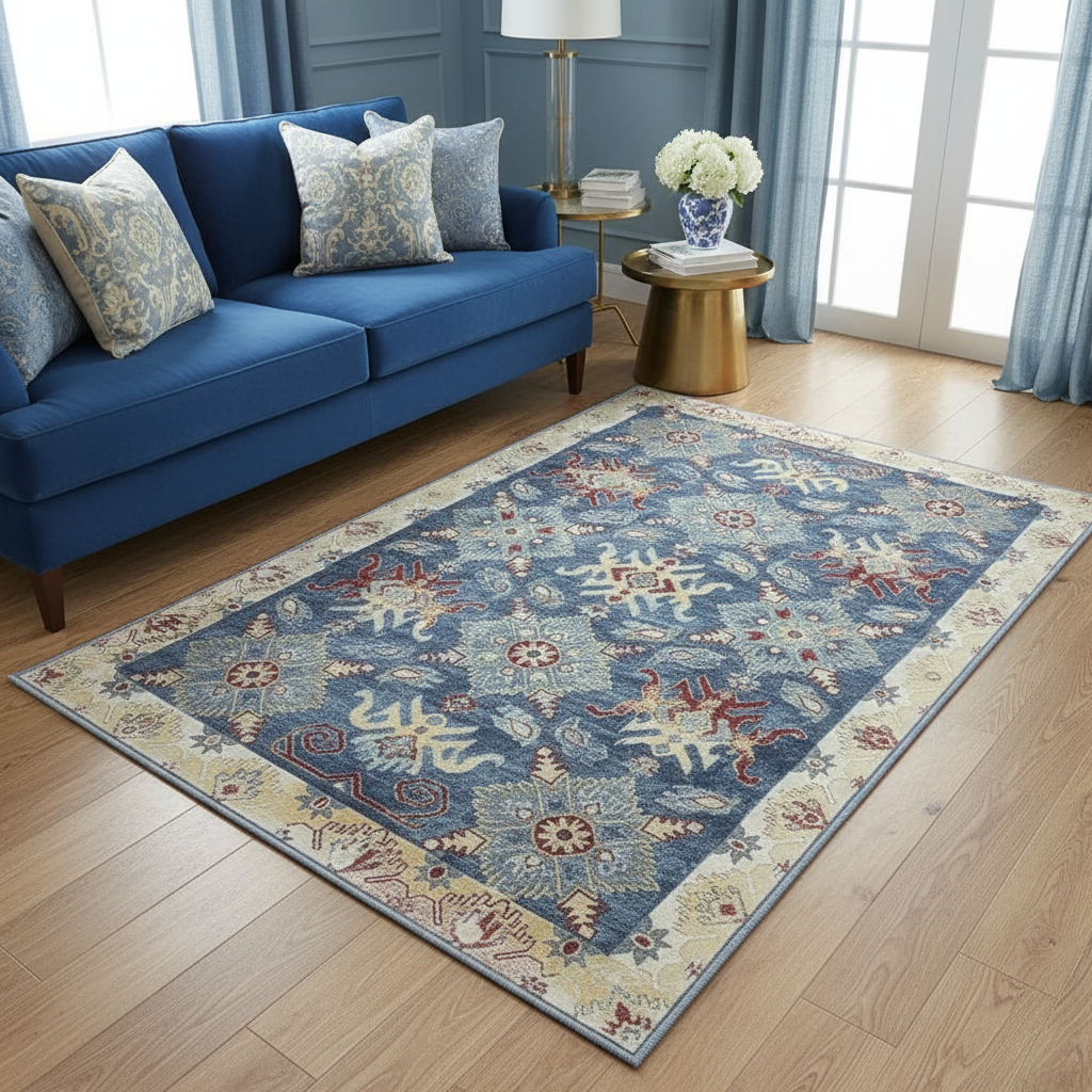 Tapis Berbère Bleu - Élégance Artisanale pour Sublimer Votre Intérieur