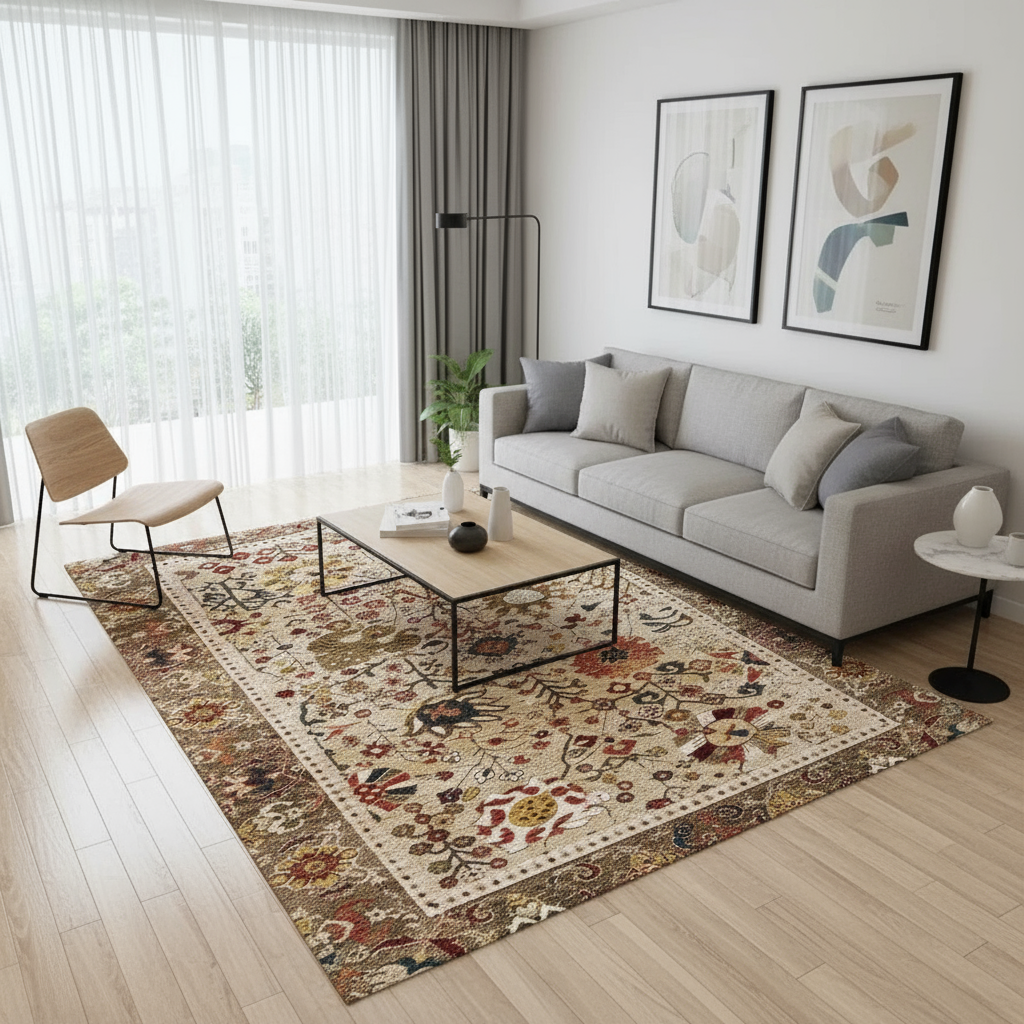 Tapis berbère classique maron - Élégance rétro pour votre intérieur