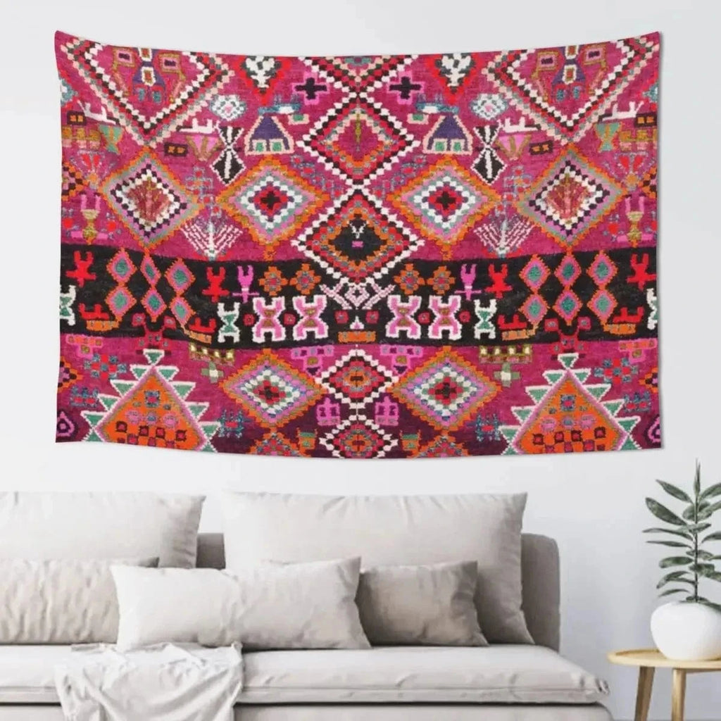 Ma boutique Rose / 75x100cm Tapis berbère décoration murale Rose
