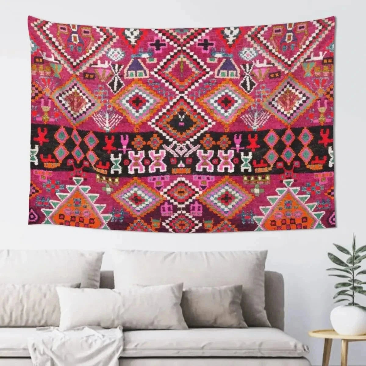 Ma boutique Rose / 75x100cm Tapis berbère décoration murale Rose