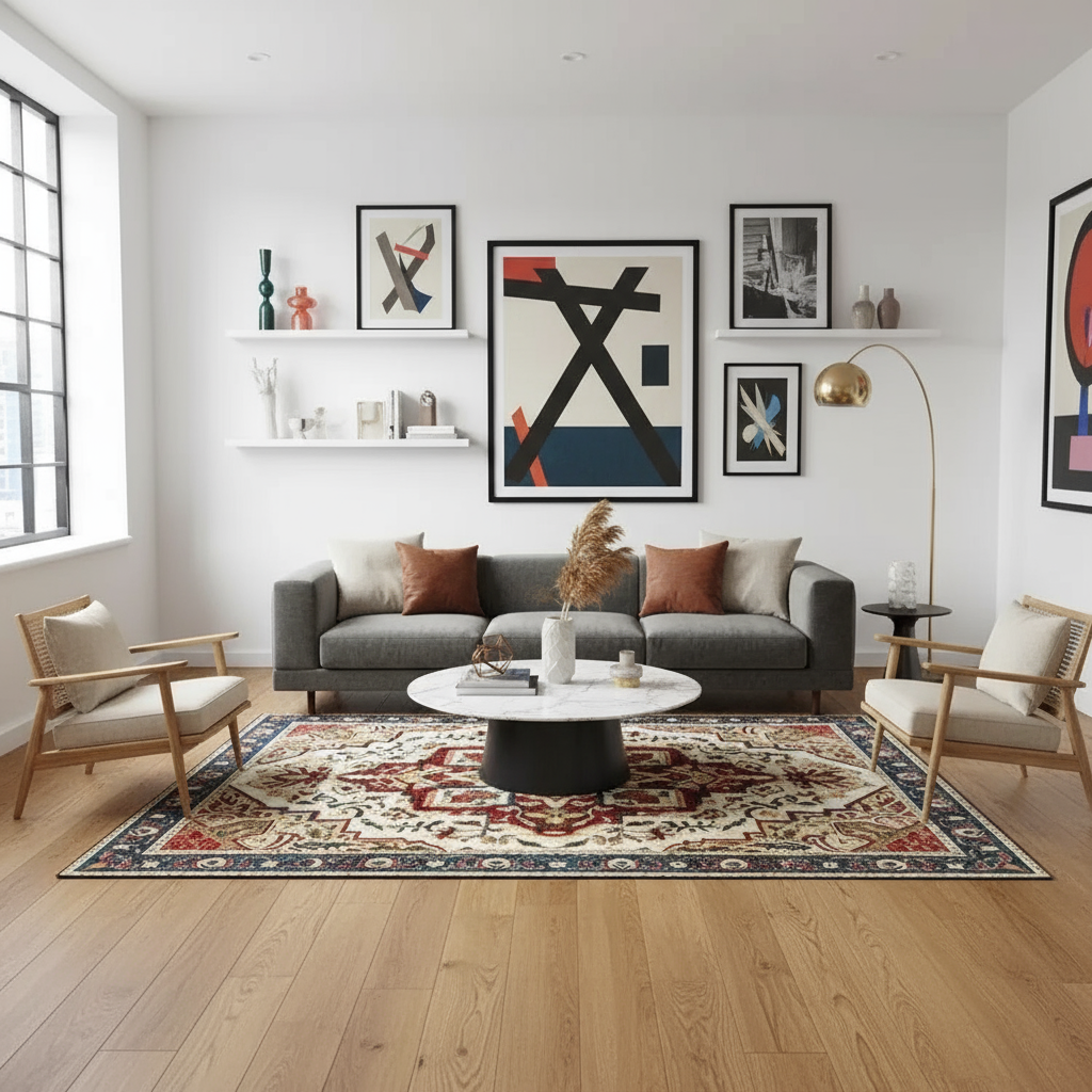 Tapis Berbère Géométrique Artistique de Qualité Supérieure