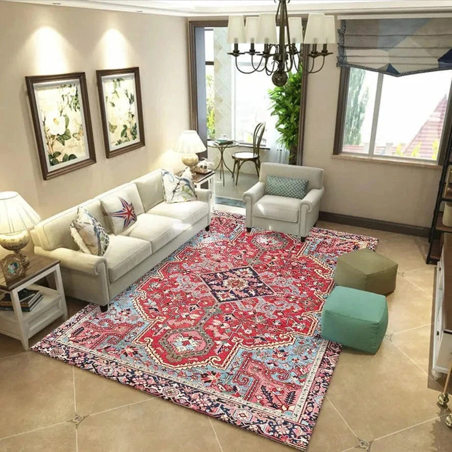 Cosysol Rose / 50x80cm small mat Tapis Berbère Géométrique Rouge et Rose