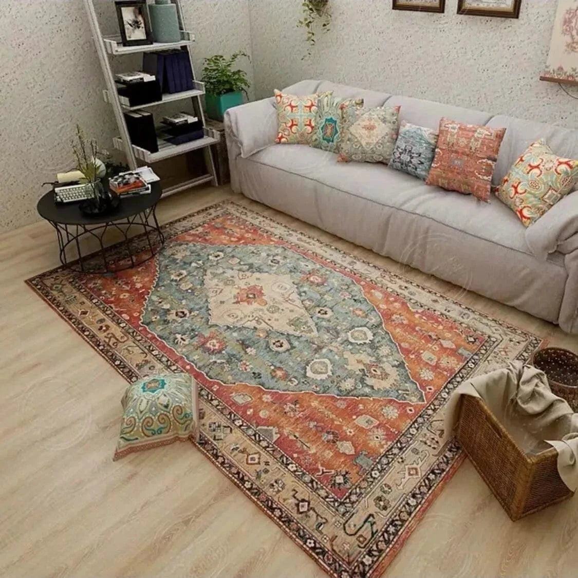 Cosysol Marron / 50x80cm small mat Tapis Berbère Losange Floral