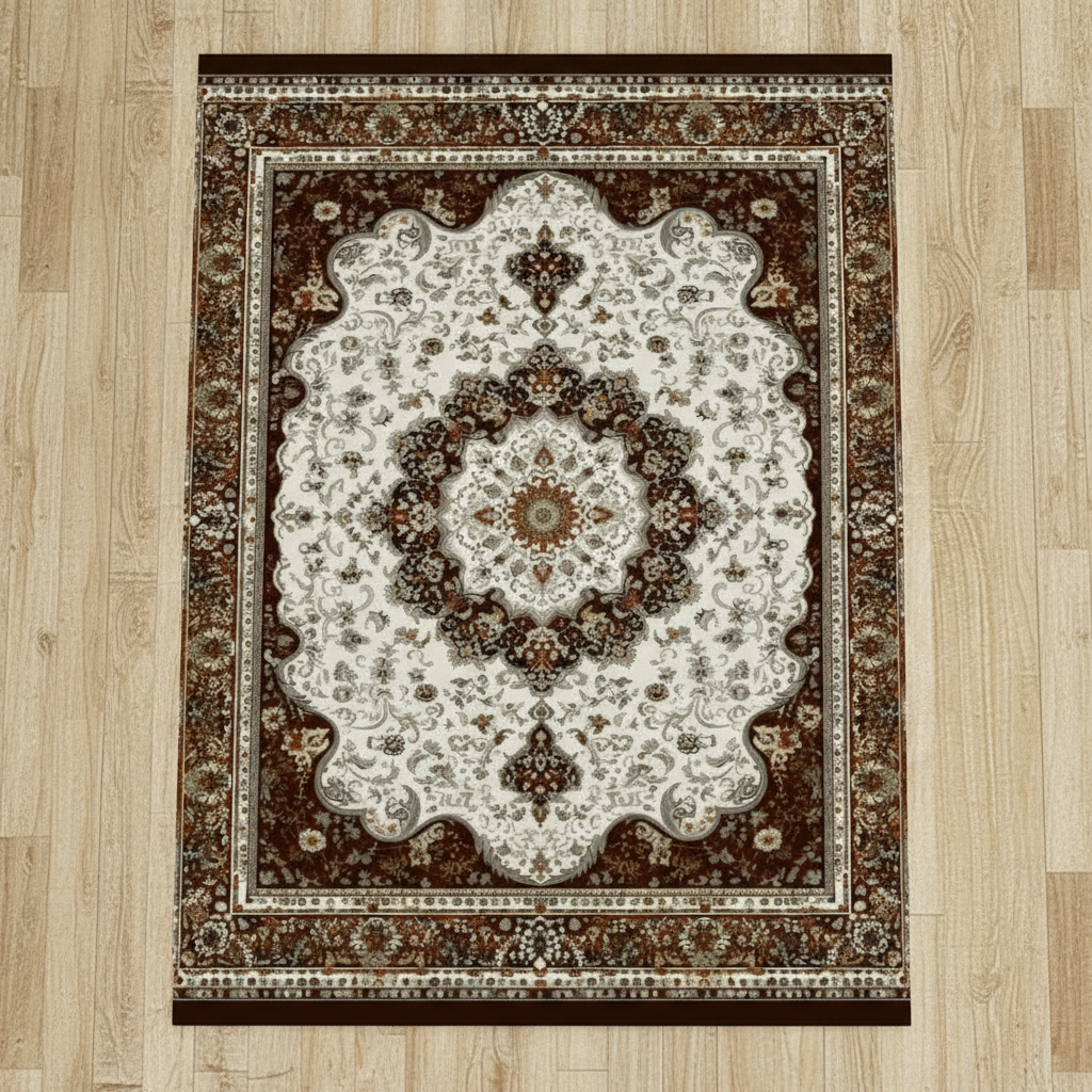 Tapis Berbère Maron Rétro Éclatant pour une Décoration Unique