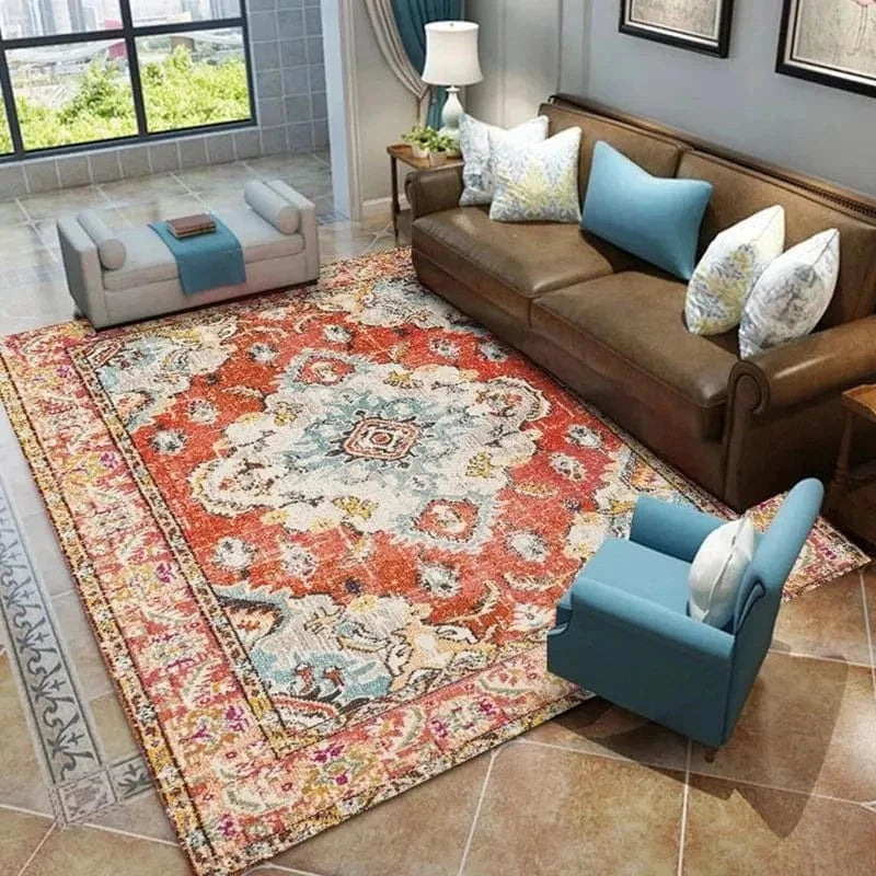 Cosysol Rouge / 50x80cm small mat Tapis Berbère Rétro losange Rouge