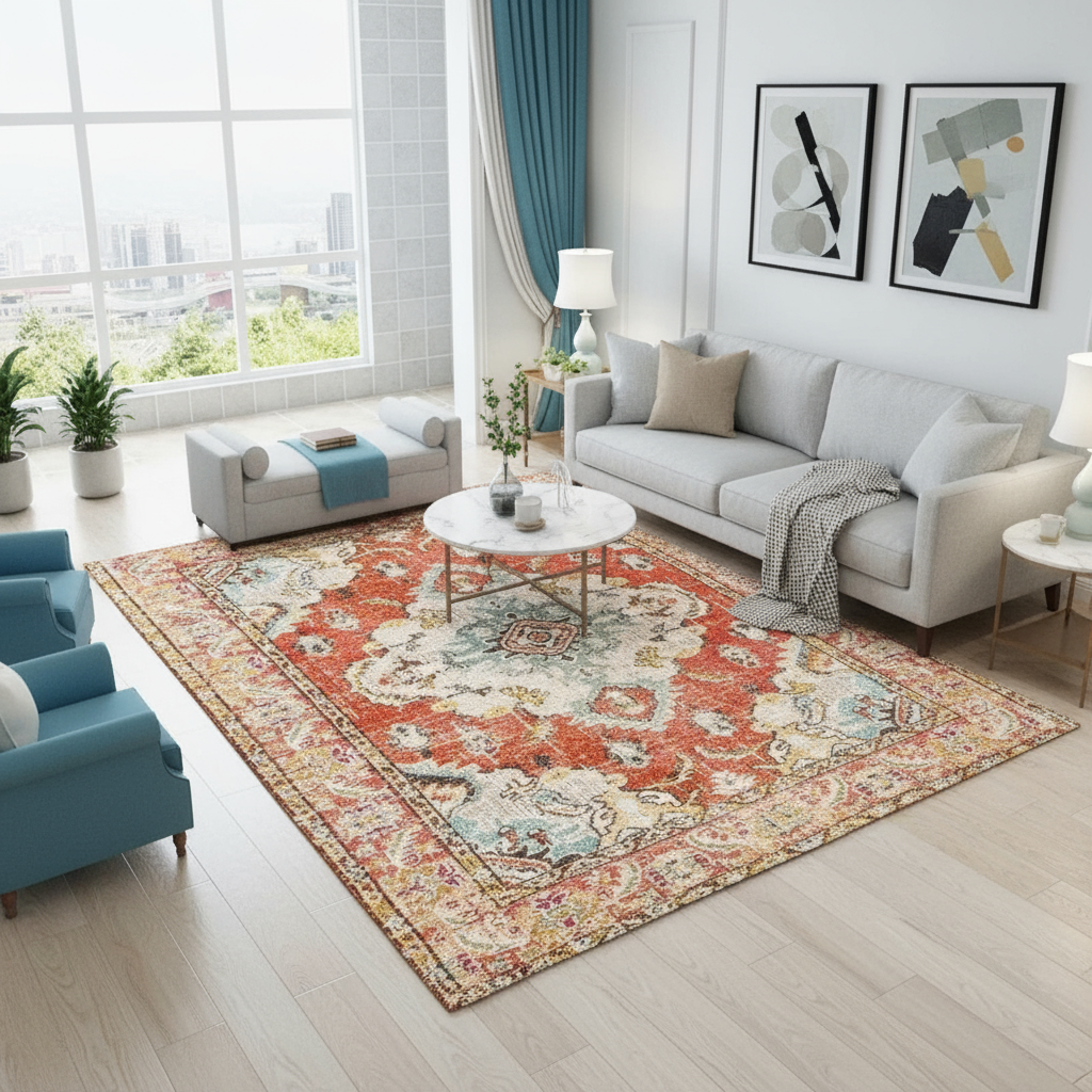 Tapis Berbère Rétro Rouge - Élégance et Style Unique pour Votre Intérieur