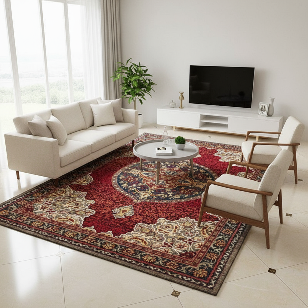 Tapis Berbère Rouge Deluxe - Élégance Artisanale et Confort Ultime