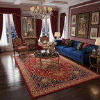 Tapis Berbère Rouge Doré Floral - Élégance et Tradition