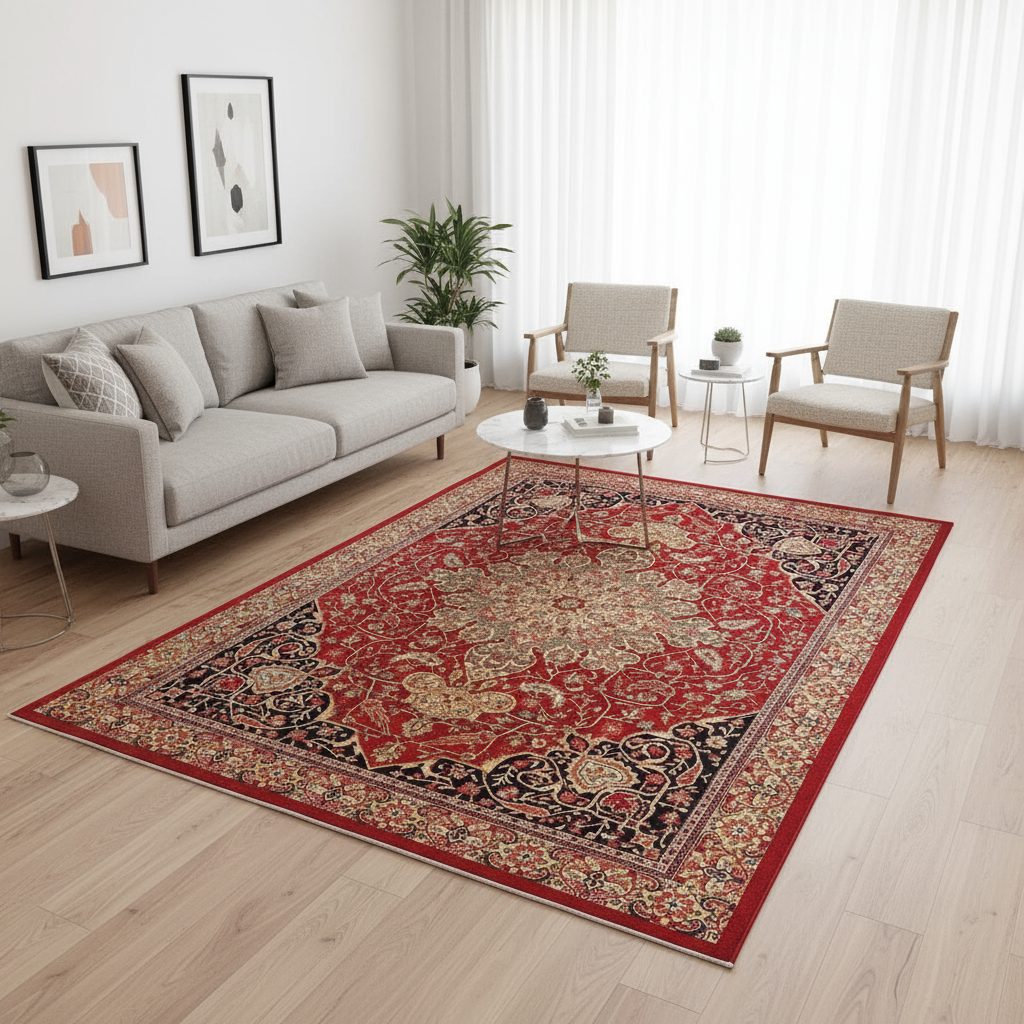 Tapis Berbère Rouge Éclatant - Élégance et Authenticité dans Votre Décor