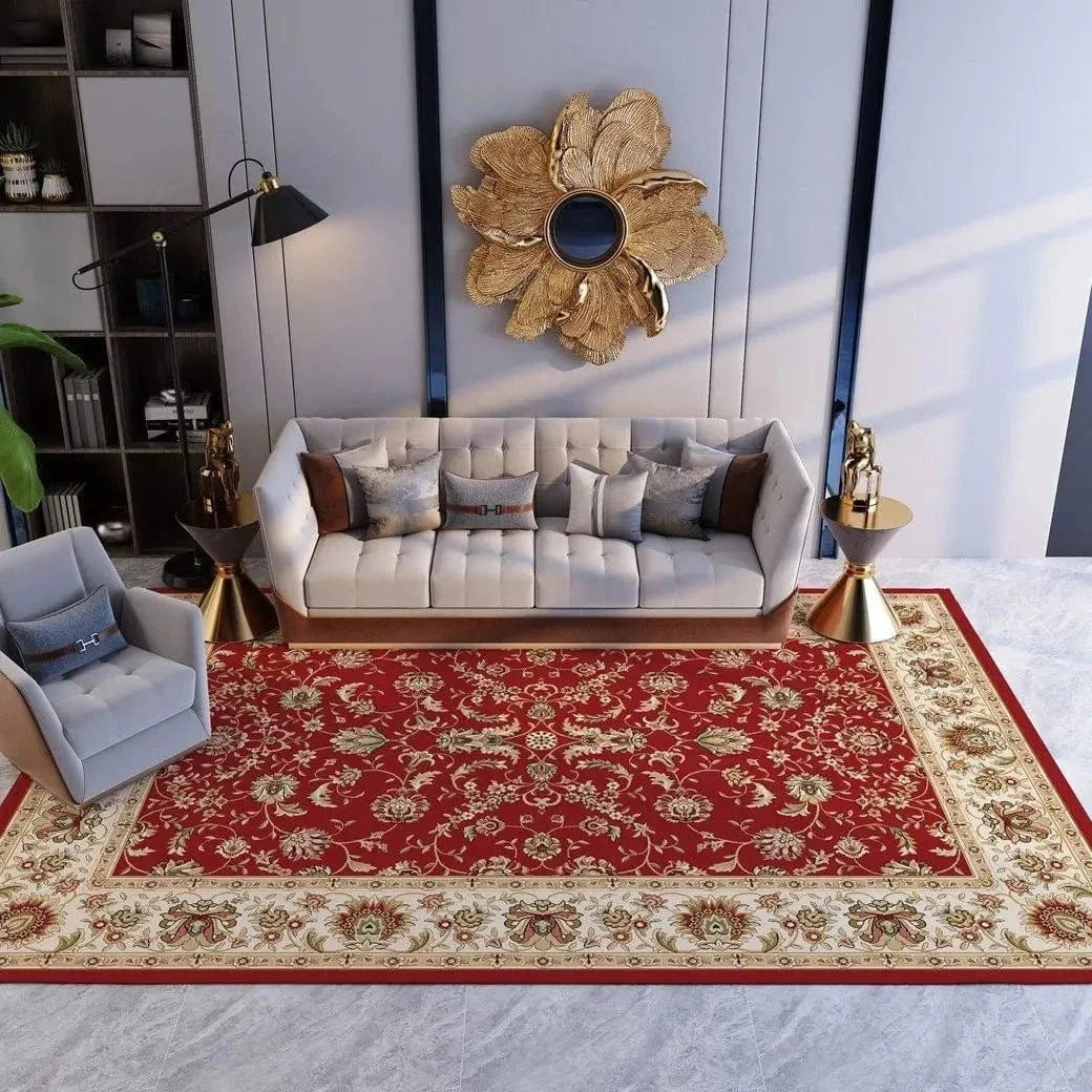 Cosysol Rouge / 50x80cm small mat Tapis Berbère Rouge floral doré
