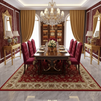 Tapis Berbère Rouge Floral Doré - Élégance Artisanale pour Votre Intérieur