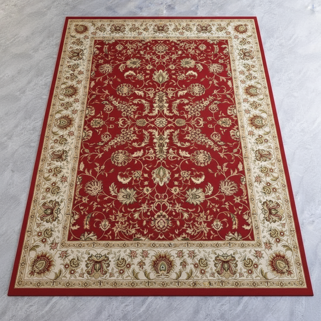 Tapis Berbère Rouge Floral Doré - Élégance Artisanale pour Votre Intérieur Rouge / 50x80cm