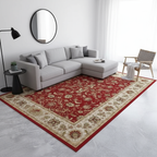 Tapis Berbère Rouge Floral Doré - Élégance Artisanale pour Votre Intérieur