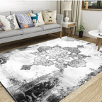 Cosysol Blanc / 50x80cm small mat Tapis Berbère teinte feutré Noir et Blanc