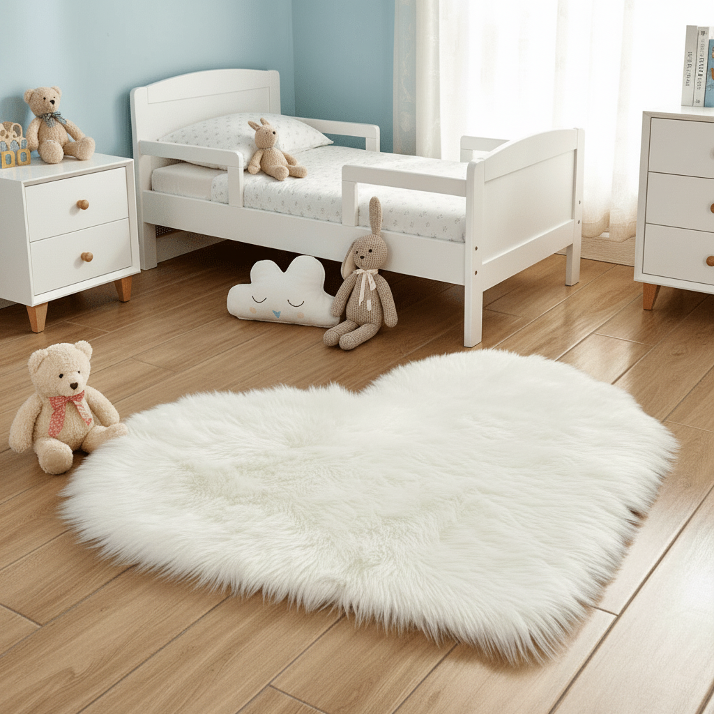 Tapis cœur blanc - Image 1