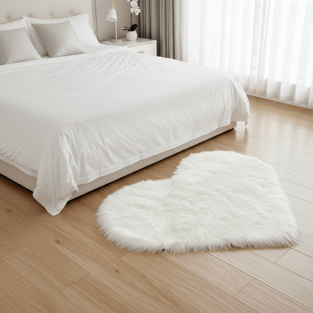 Tapis cœur blanc - Image 3