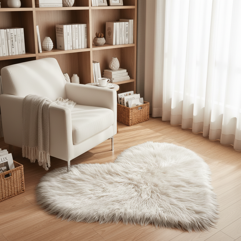 Tapis cœur blanc - Image 5