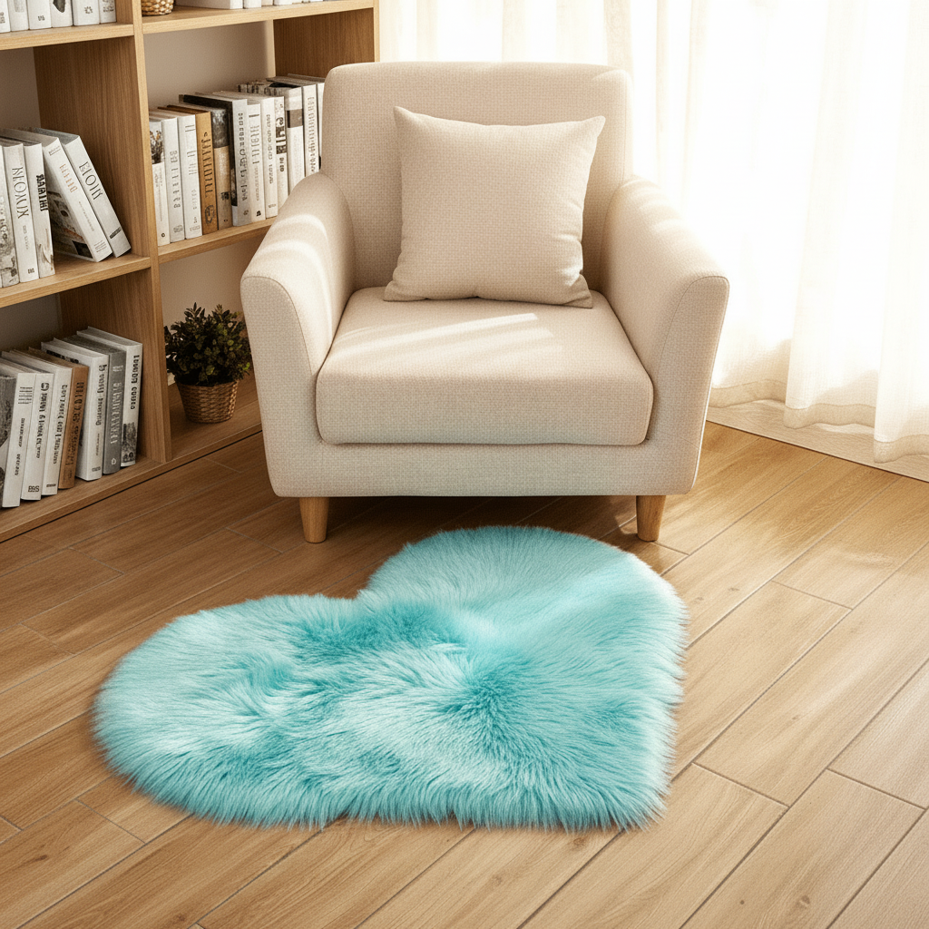Tapis cœur bleu - 5