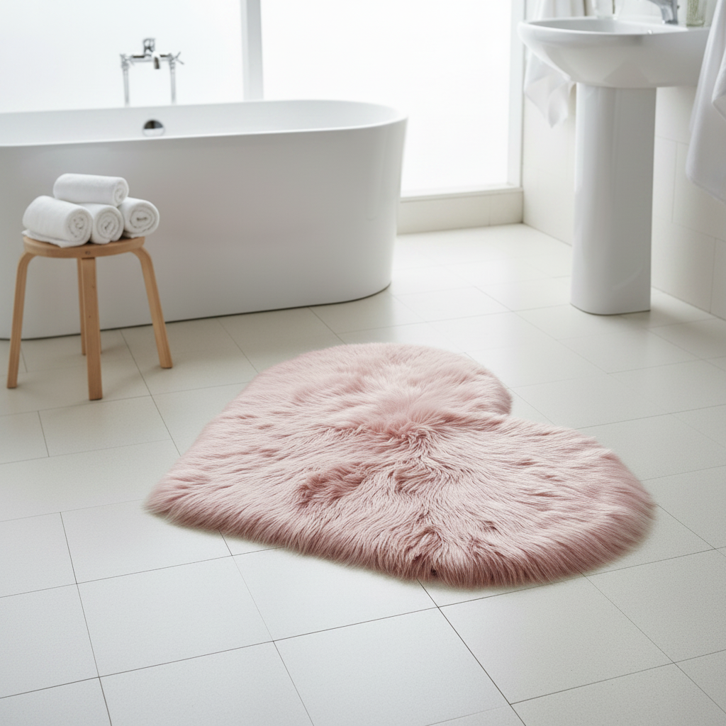 Tapis cœur rose - Image 3