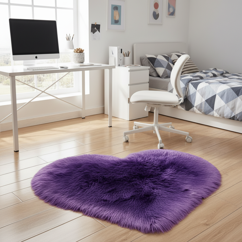 Tapis cœur violet - 3