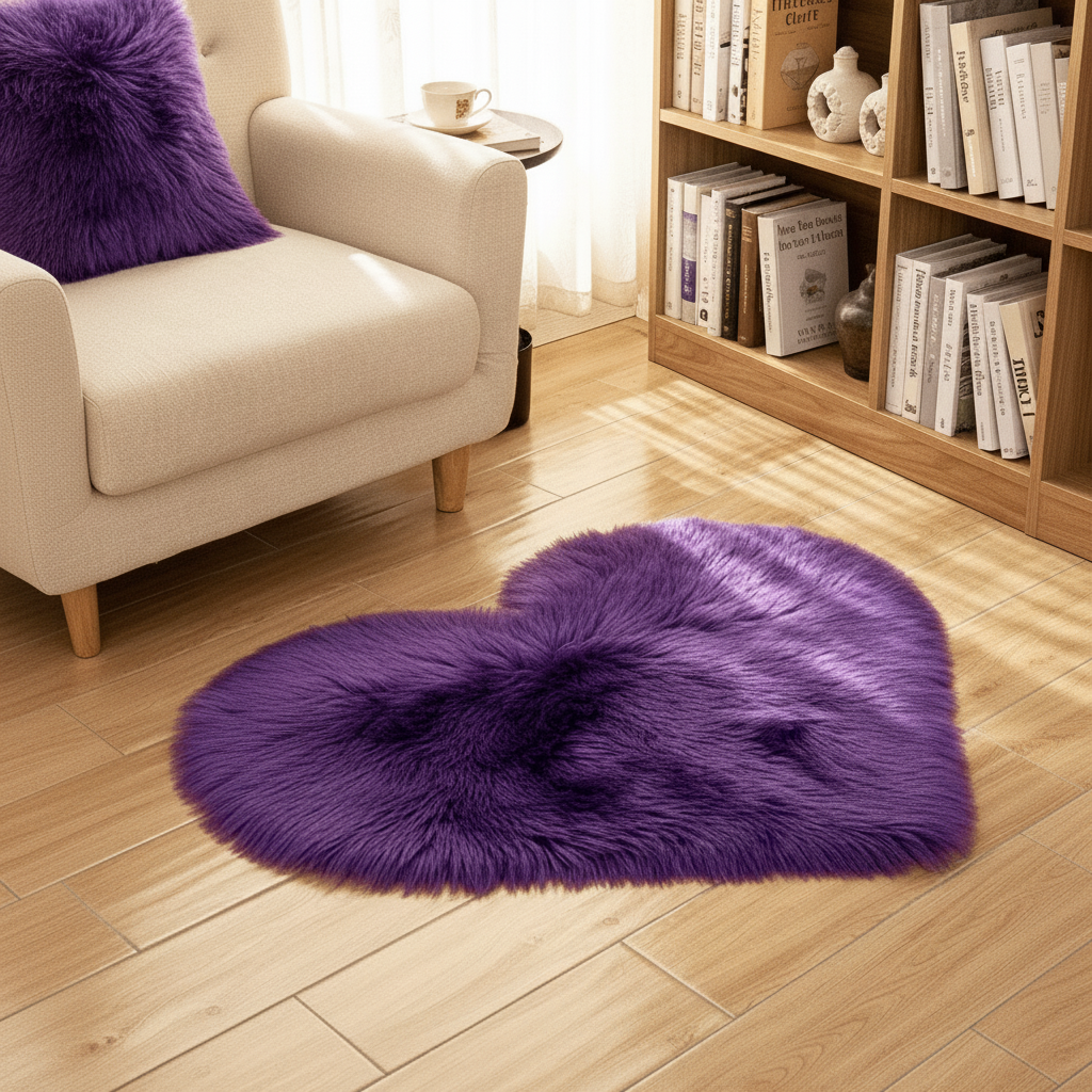 Tapis cœur violet - 4