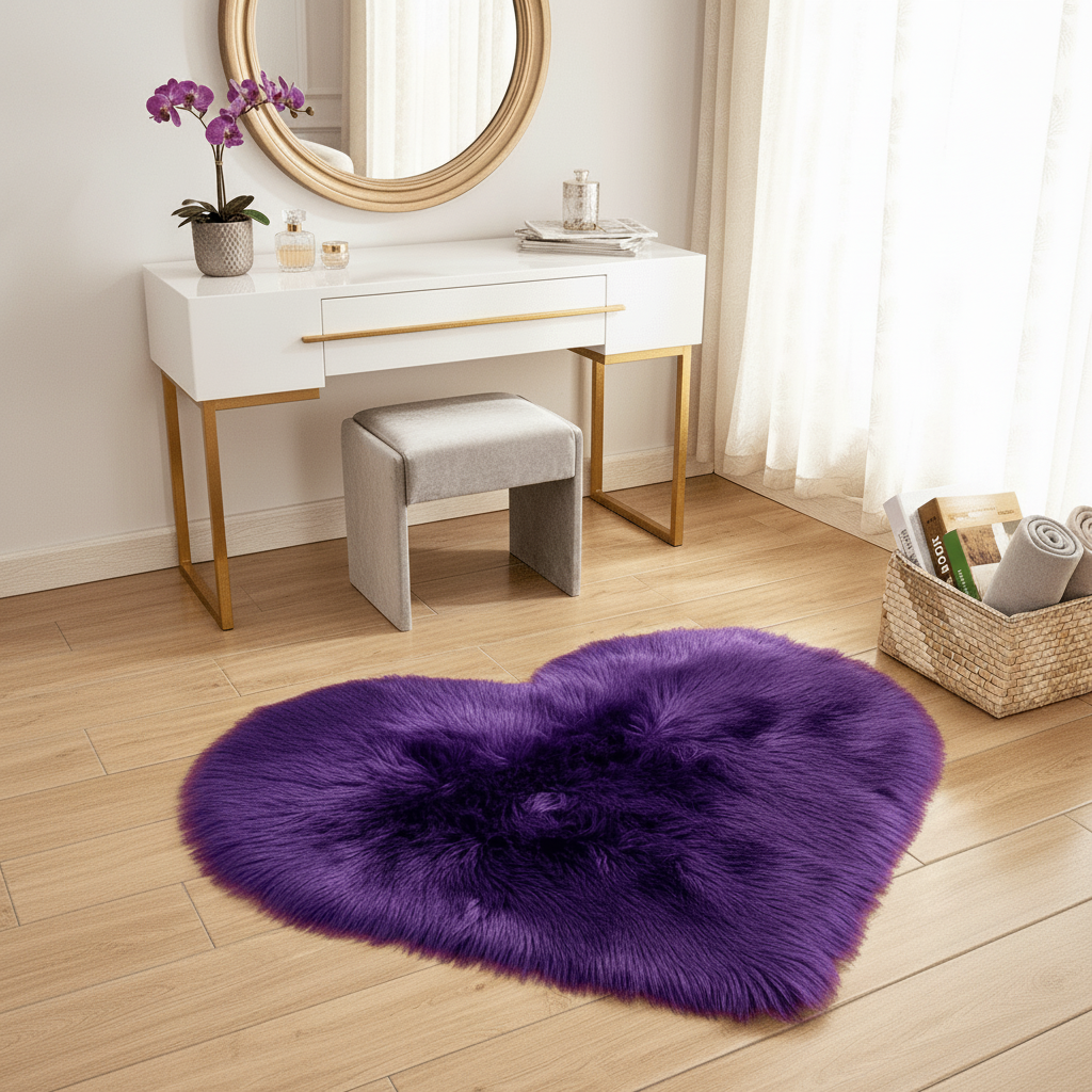 Tapis cœur violet - 5