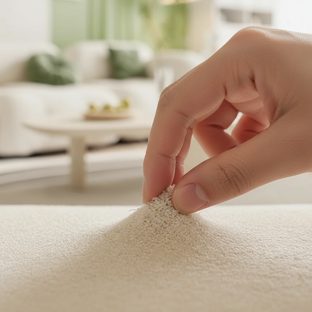 Tapis café crème irrégulier pour salon élégant