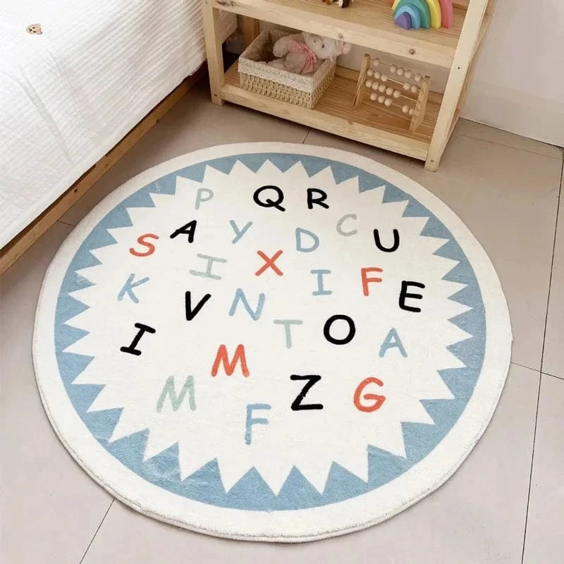 Ma boutique Blanc / 40 Tapis chambre bébé rond Alphabet