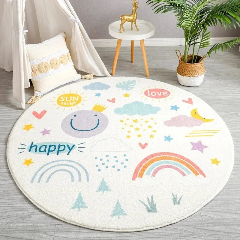 Ma boutique Clair / 40 Tapis chambre bébé rond Arc-En-Ciel Joyeuse