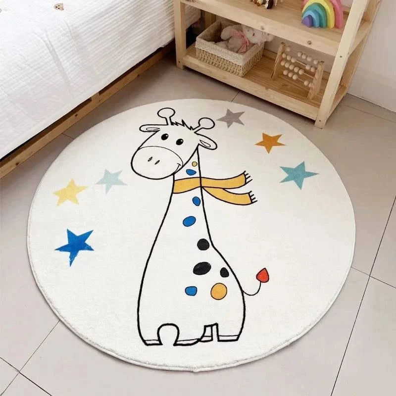 Ma boutique Blanc / 40 Tapis chambre bébé rond bébé Girafe