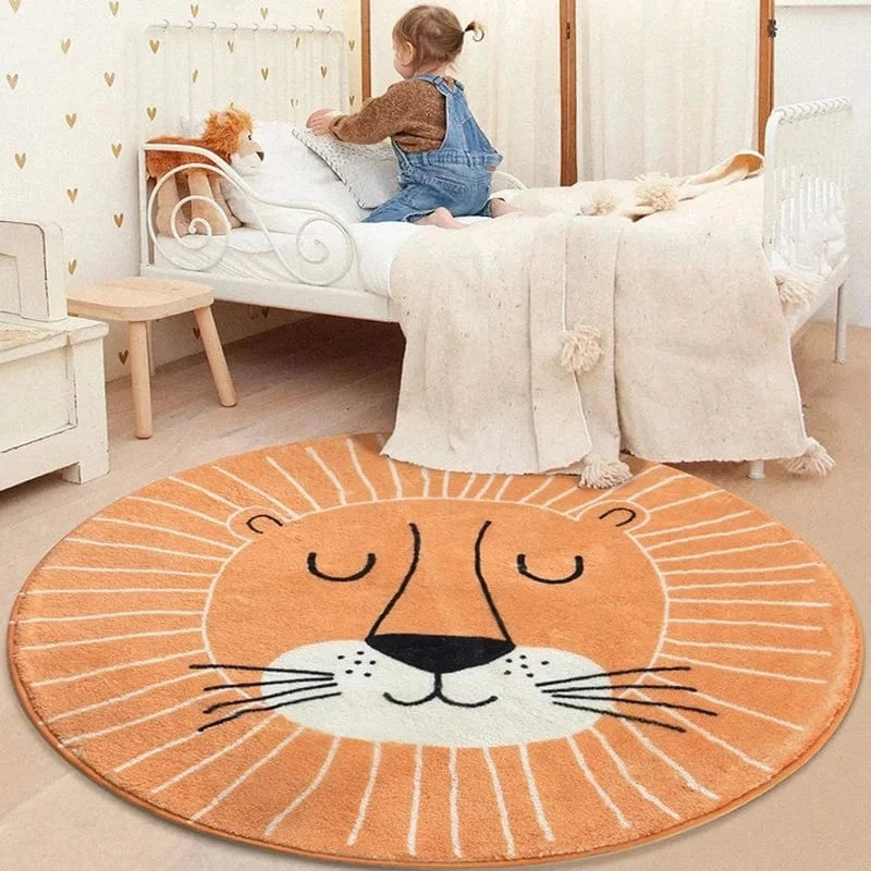 Ma boutique Orange / 40 Tapis chambre bébé rond Lion Orange