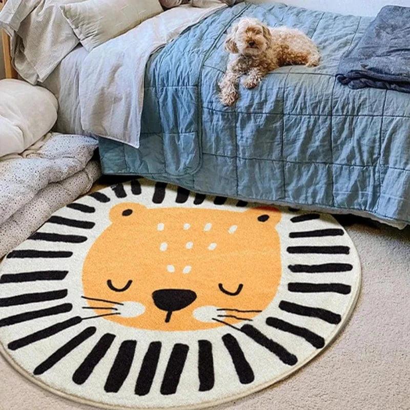 Ma boutique Orange / 40 Tapis chambre bébé rond Lion qui dort