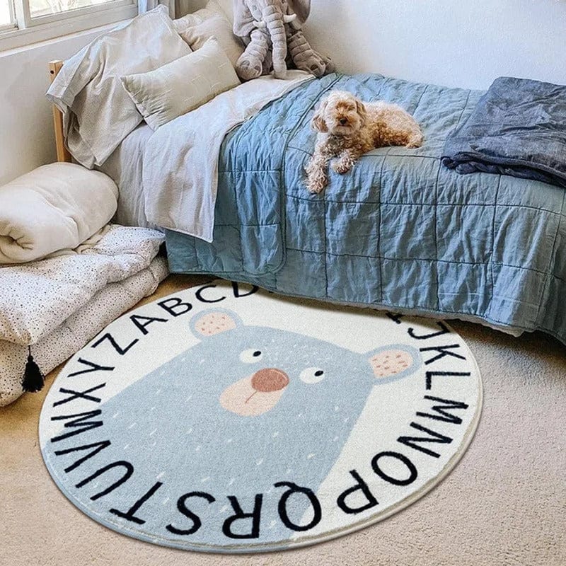 Ma boutique Bleu / 40 Tapis chambre bébé rond Ours Alphabet